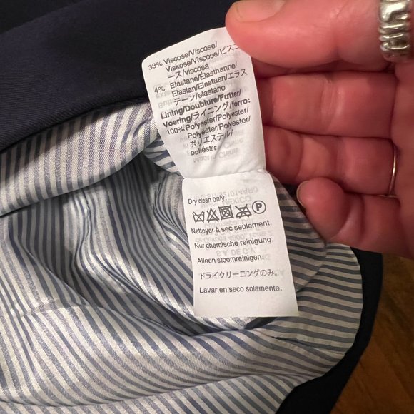 J. Crew Women’s Navy Schoolboy Wool Spandex Blazer Jacket with Gold Buttons 00 - Picture 6 of 8